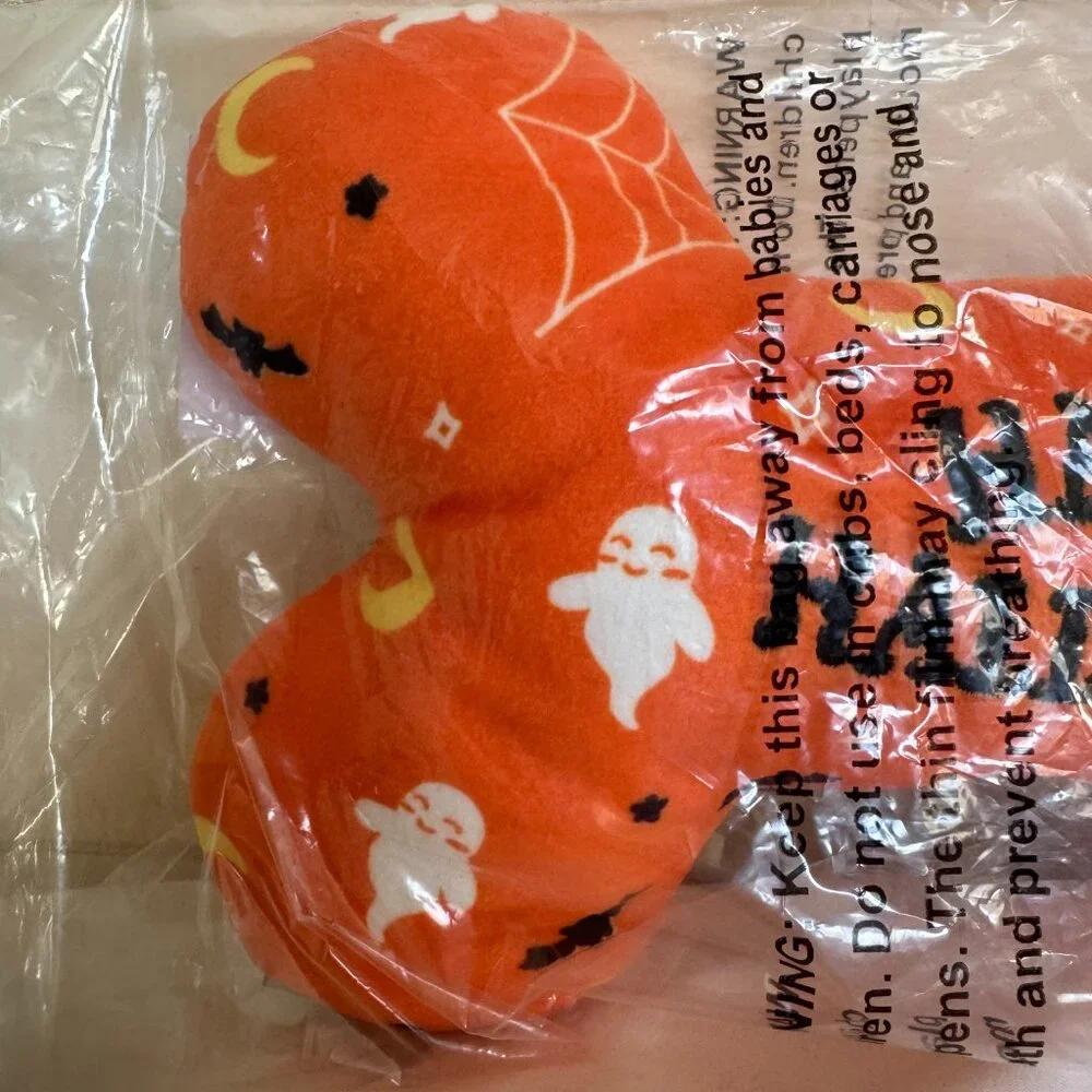 NWT, Frisco Halloween All the Ghouls Love Me Bone, Plush Squeaky Dog Toy, Orange